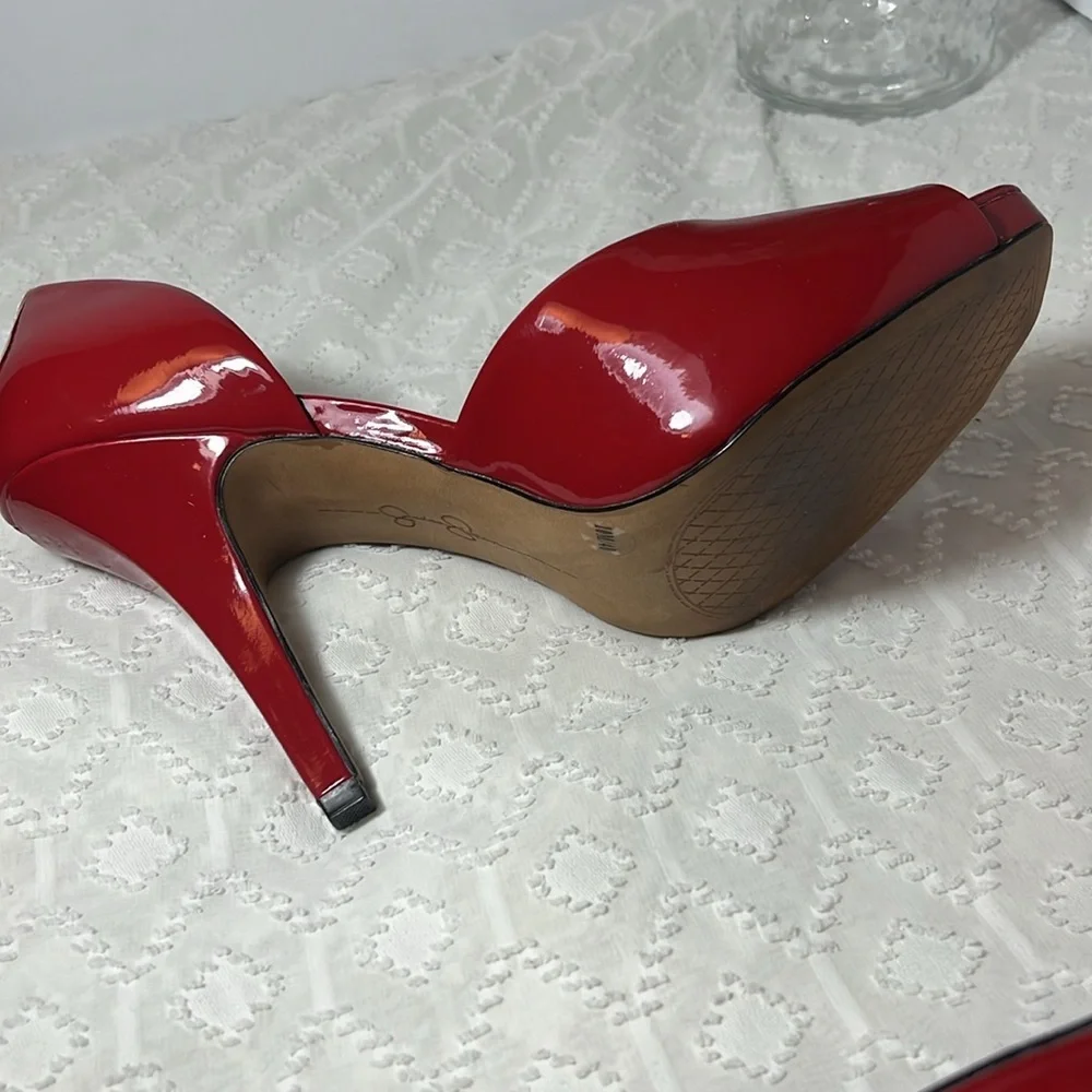 Jessica Simpson Red Heels Women Size 10 Shoes - Picture 6 of 9
